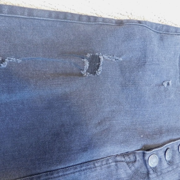 Aeropostale Black Denim Skirt 00 Distressed Jeans - Picture 4 of 8